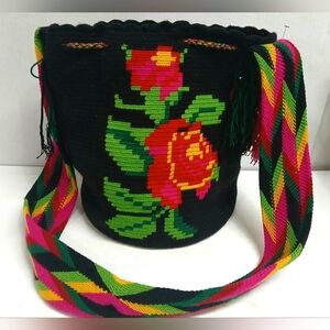 Colorful Floral Women's Woven Bag